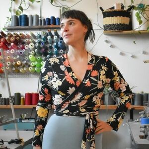 Altar Houseline Rowan Wrap Top In Primrose And ZINNIA